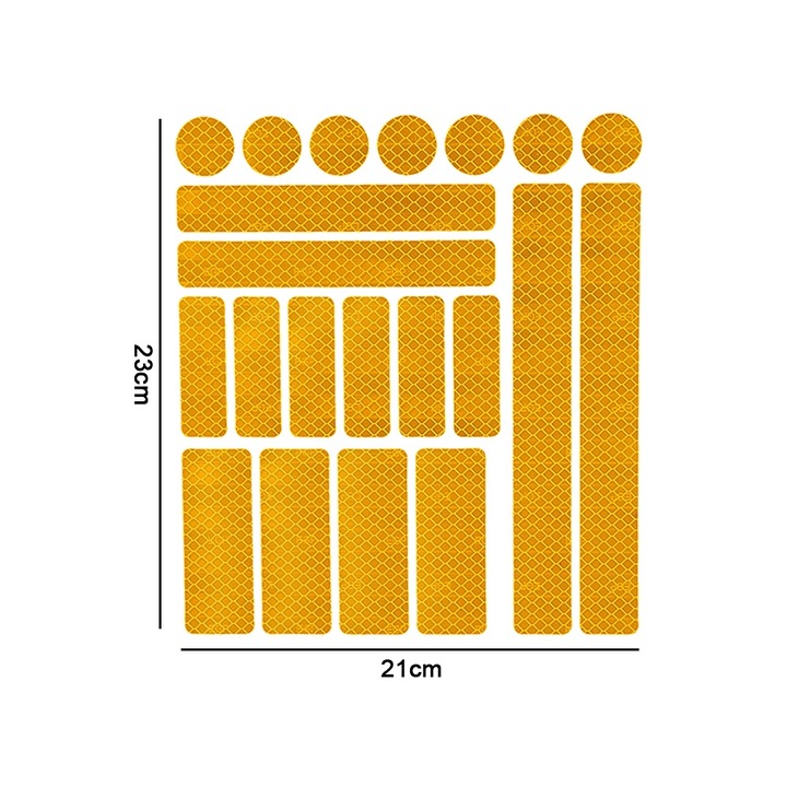 Комплект светлоотразителни стикери QttvbTna, висок ъгъл на отразяване, устойчиви на атмосферни влияния, оранжеви