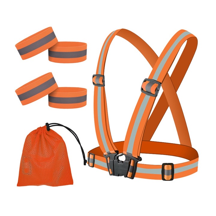 Светлоотразителна жилетка QttvbTna, регулируема, видимост 360, унисекс, многоцветна