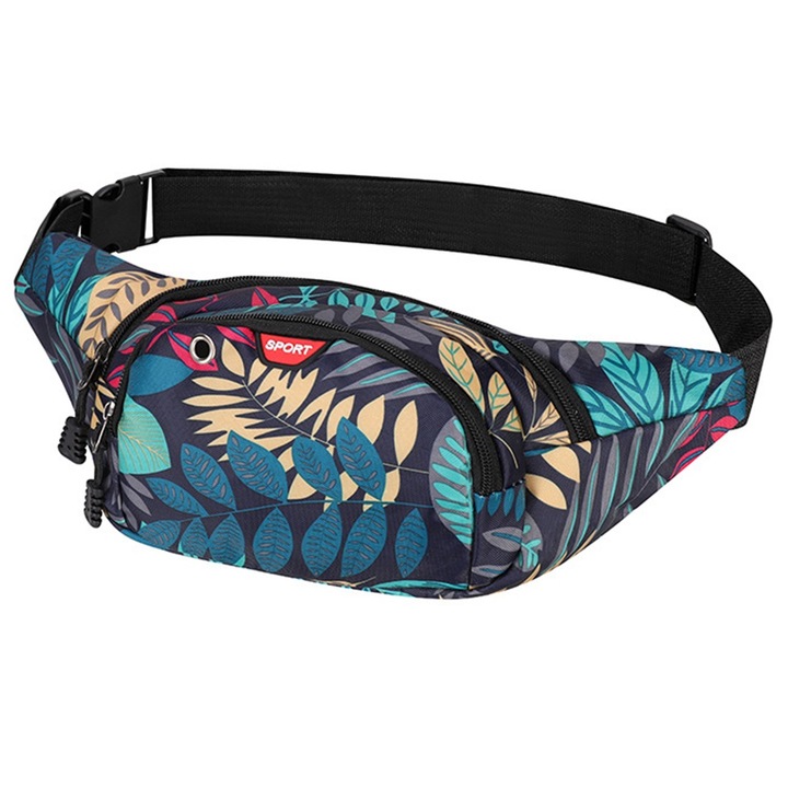 QttvbTna Unisex kézitáska, vízálló, 3 cipzáras zseb, állítható, többfunkciós