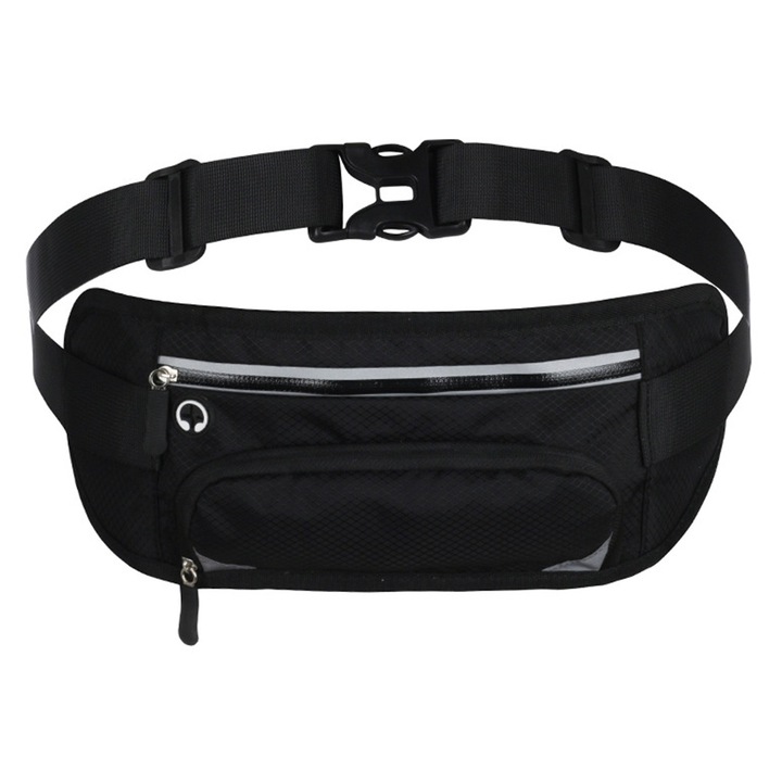 Jormftte sporttáska, kulacstartóval, állítható, vízálló, ébenfa színű, férfiaknak