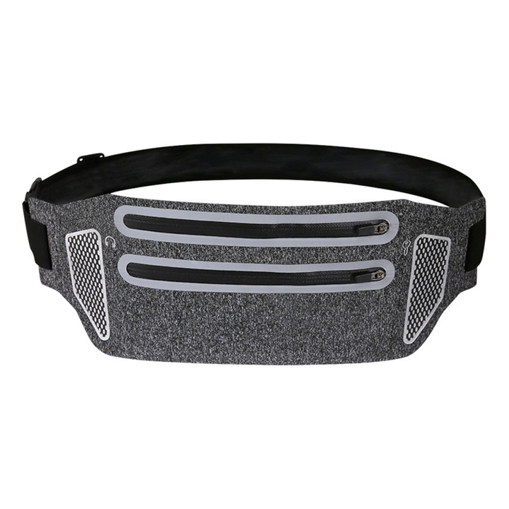 Sportos övtáska, vízálló, állítható gumiszalag, fekete