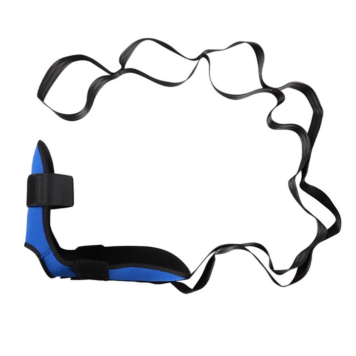 Centura de intindere pentru picioare, pentru exercitii yoga si reabilitare, albastru