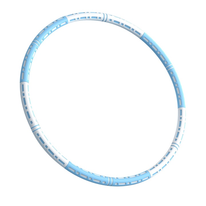 Cerc fitness detasabil cu miez din otel si spuma groasa, albastru+alb