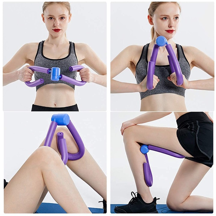 Accesoriu fitness pentru tonifiere picioare, brate si corp, portabil, mov