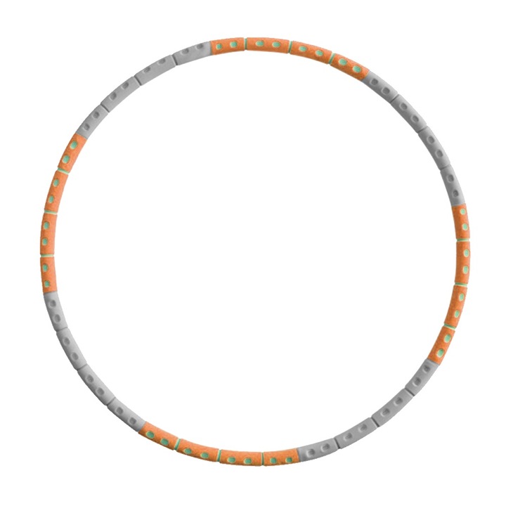 Cerc fitness reglabil, portabil, 8 sectiuni, portocaliu cu gri