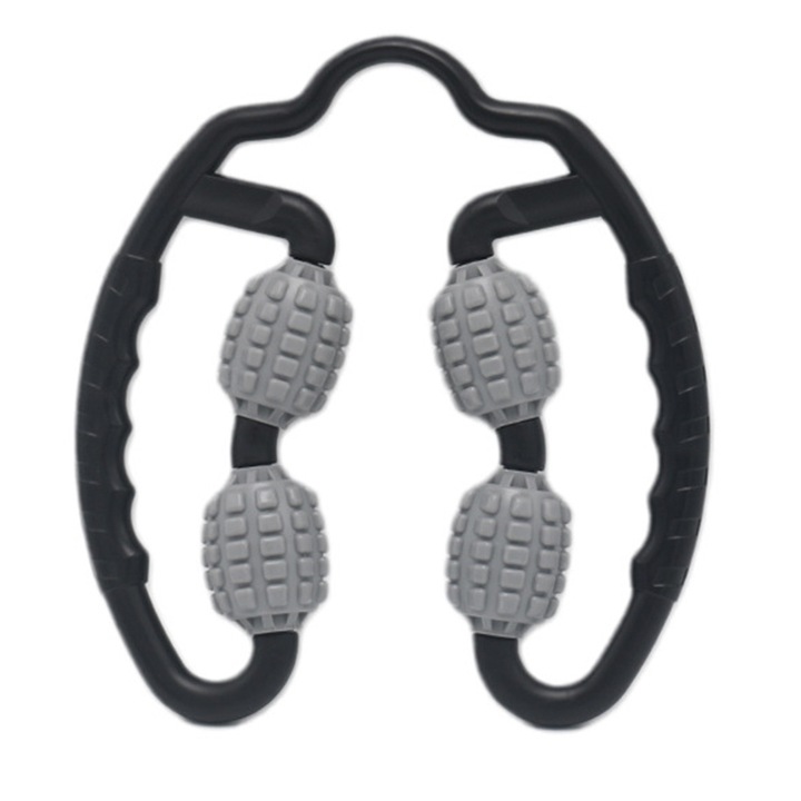 Антицелулитен масажор QttvbTna, Ролки за дълбок масаж, Мултифункционален, Черен