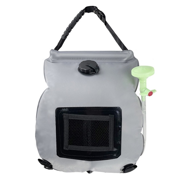 Sac de dus solar pentru camping QttvbTna, capacitate 20L, termometru, portabil