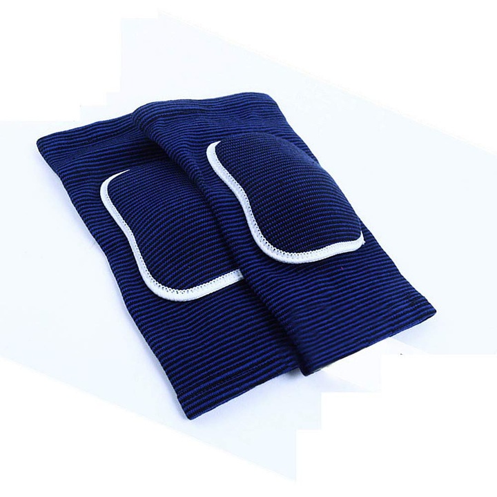 Set 2 genunchiere elastice, protectie sport, albastru, 13x22cm