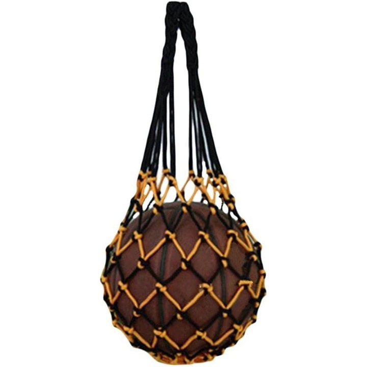 Golyós táska, QttvbTna, nylon, fekete/sárga