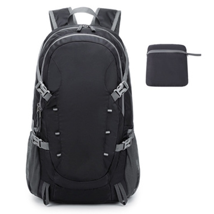 Rucsac pliabil QttvbTna, Nylon, 40L, 33x20x53 cm, Negru