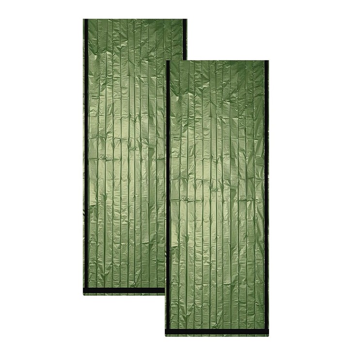 Set 2 Saci de dormit urgenta, QttvbTna, Polietilena, Impermeabil, 210 x 90 cm, Verde