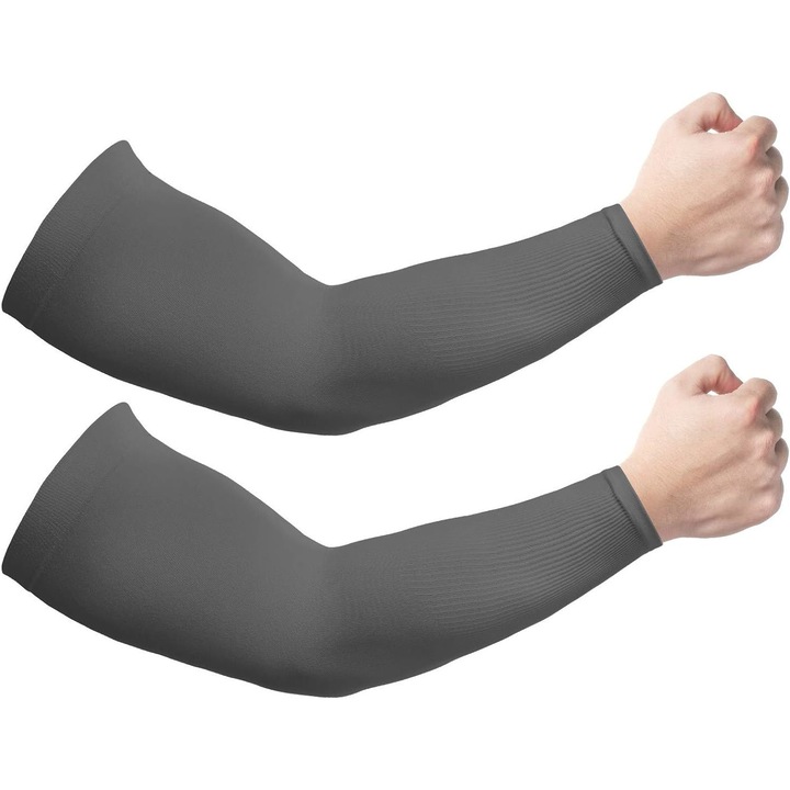 2 db QttvbTna UV védő karvédő, UPF 50+, hűsítő, unisex, szürke