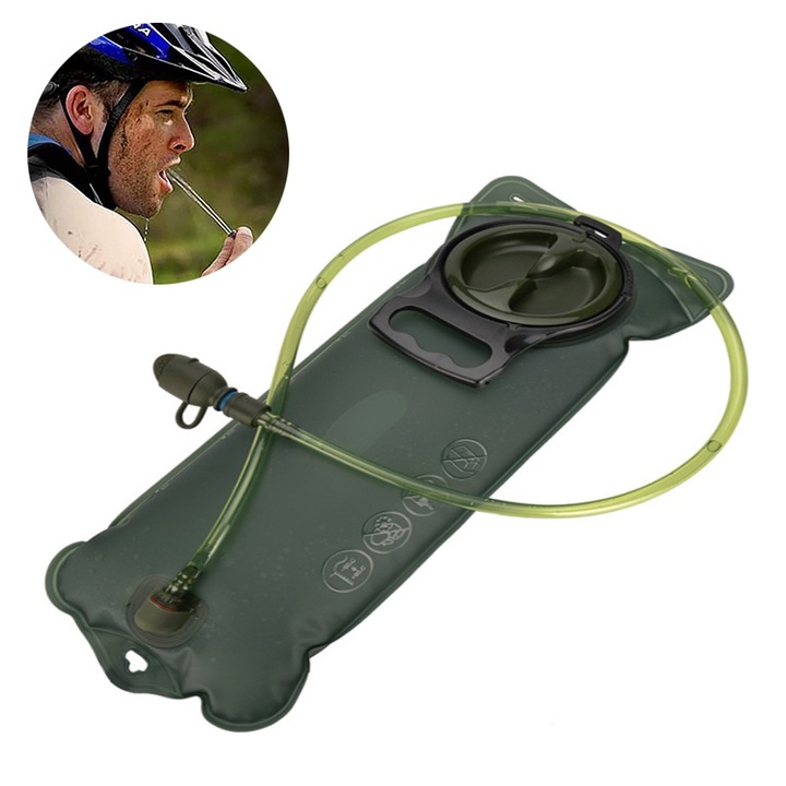 Punga de apa, QttvbTna, TPU / PVC, 3 L, 188 x 520 mm, Verde
