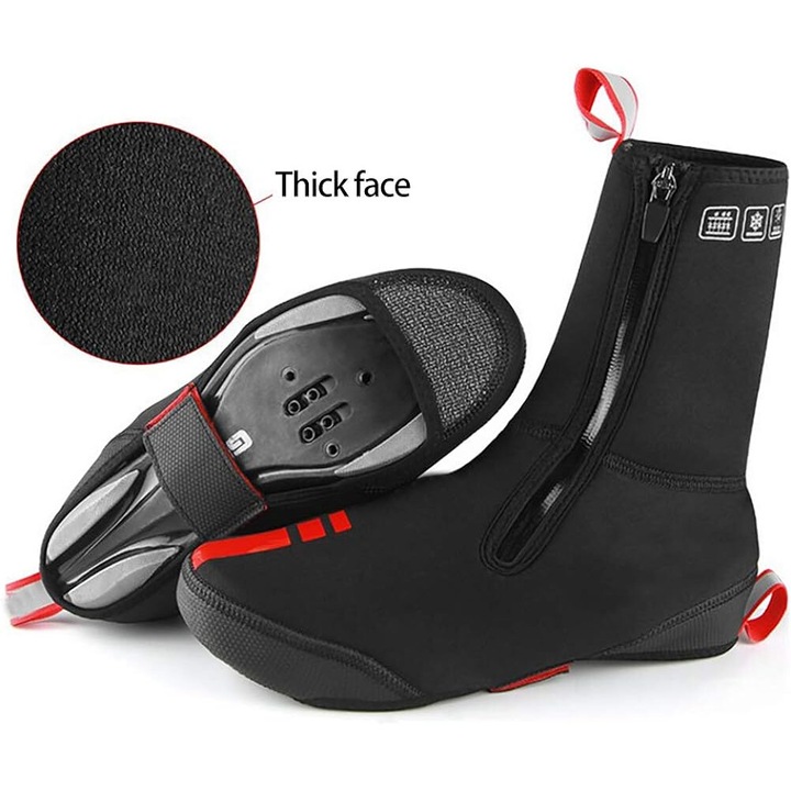 Велосипедни обувки, Jeiibrzui, неопрен, черно/червено, M