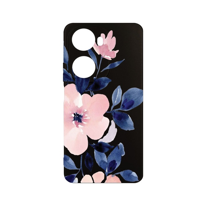 BestCase Slim Szilikon 0.8mm telefontok, kompatibilis modell Huawei nova 12 SE / nova 11 SE, Pastel Colors Collection Flowers, Kamera védő, c-B 506