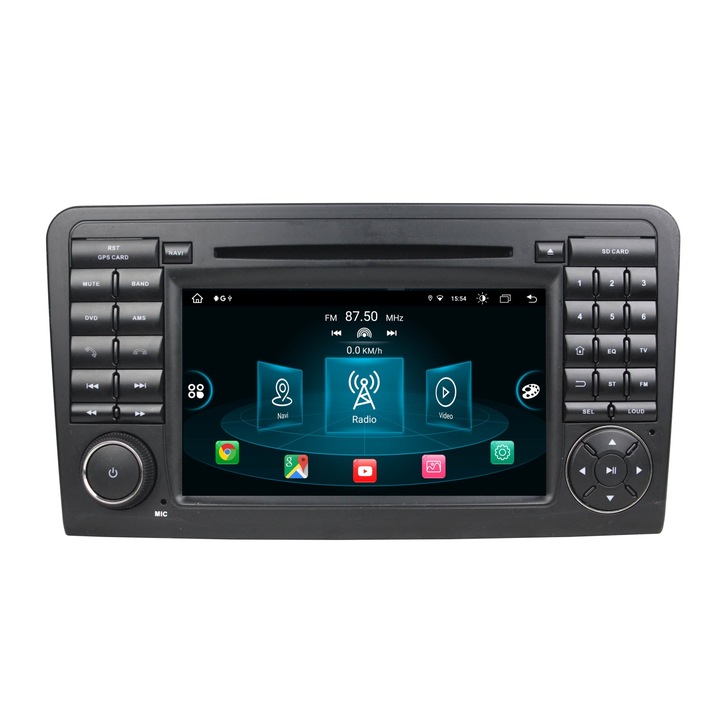 Mercedes ML W164 (2005-2012) Navigatie tip OEM cu DVD, Android, GPS, CarPlay, Bluetooth, Radio, Slot cartela SIM 8-Core 2.0 GHz 8+128GB