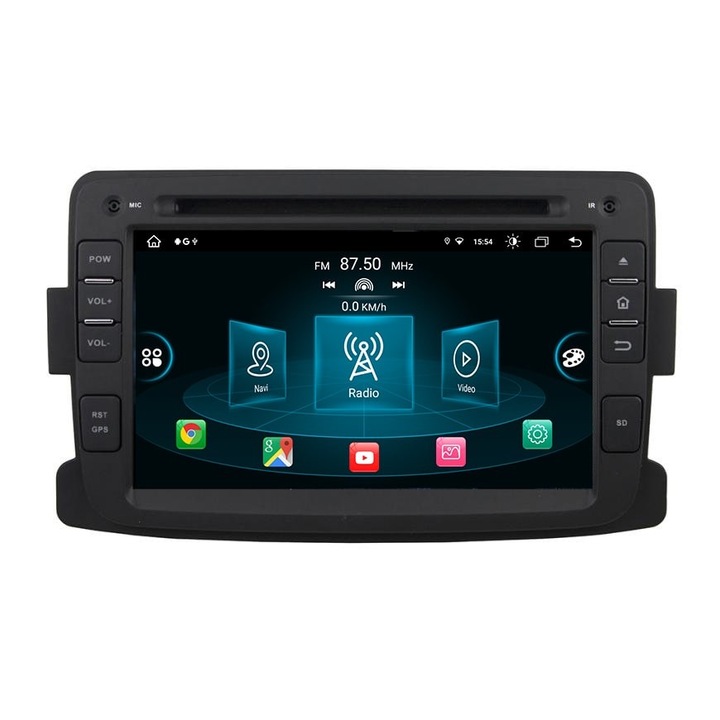 Navigatie dedicata Dacia Duster Dokker Logan Sandero Lodgy Renault Captur cu DVD, Android, GPS, CarPlay, Bluetooth, Radio, Slot cartela SIM 4G 8-Core 4+64GB