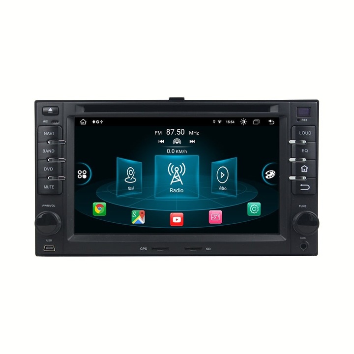 KIA 2DIN 2006-2009 Navigáció OEM típusú DVD, Android, GPS, CarPlay, Bluetooth, Rádió, SIM kártyahely 8 magos 2.0 GHz 8+128GB