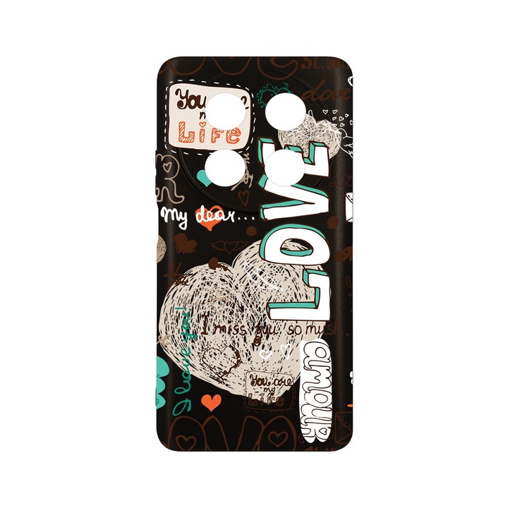 Husa BestCase® Slim SIlicon 0.8MM, съвместима с Huawei Nova 12i, Love, Защита на камерата, Устойчива на износване, c-B 25