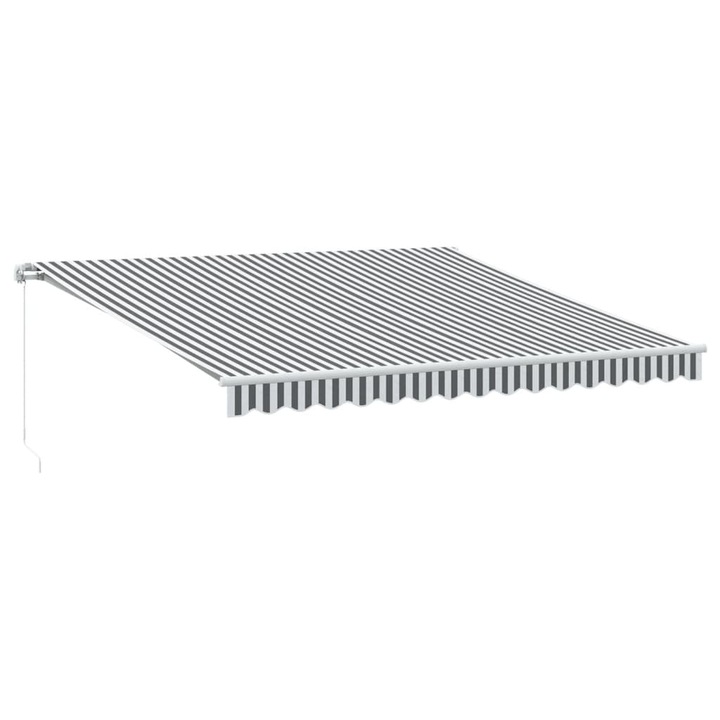 Copertina retractabila manual cu LED vidaXL, antracit/alb, 400x300 cm, 27.74 kg