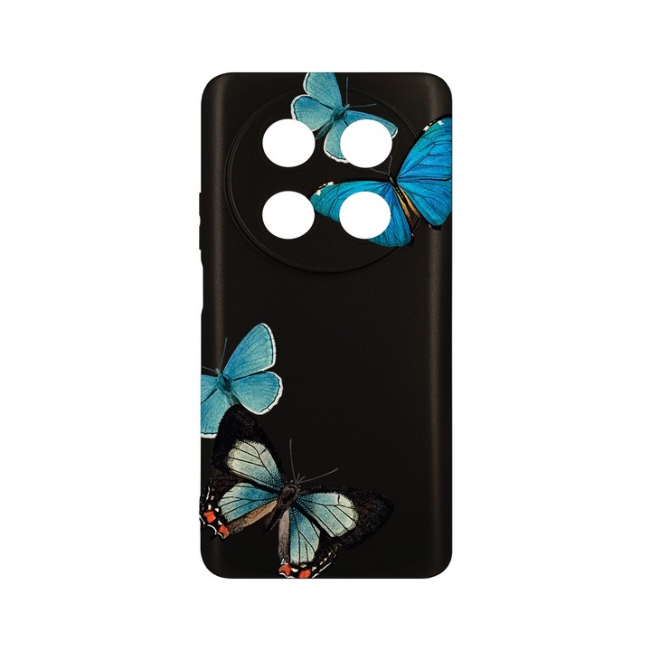 Husa BestCase® Slim SIlicon 0.8MM, съвместим с Huawei Nova 12i, Красиви сини пеперуди, Защита на камерата, Устойчив на износване, c-B 991