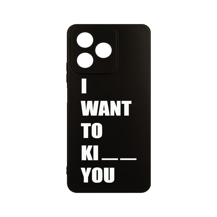 Husa BestCase® Slim SIlicon 0.8MM, Съвместим с Realme Note 50, Искам да..., Защита на камерата, Устойчивост на износване, c-B 183