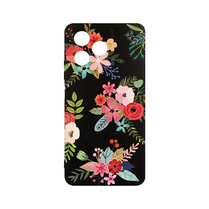 Husa BestCase® Slim SIlicon 0.8MM, съвместима с Realme Note 50, Flowers, защита на камерата, устойчива на износване, c-B 630