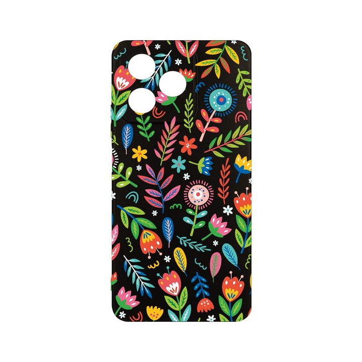 Husa BestCase® Slim SIlicon 0.8MM, съвместим с Realme Note 50, Happy Flowers, Защита на камерата, Устойчив на износване, c-B 756