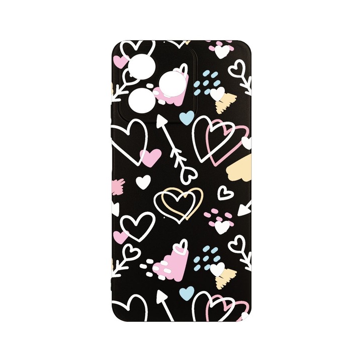Husa BestCase® Slim SIlicon 0.8MM, съвместима с Realme Note 50, Love Symbols, Защита на камерата, Устойчива на износване, c-B 764