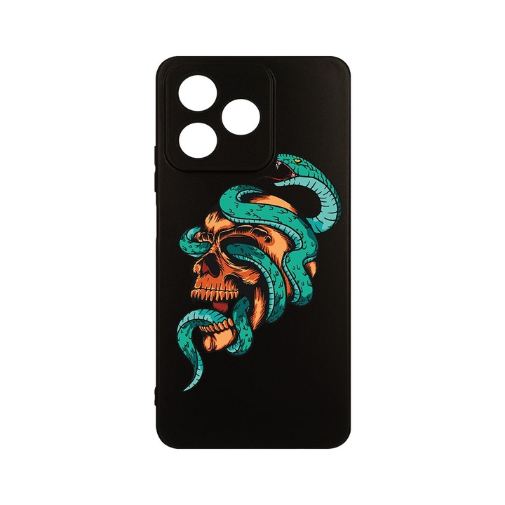 Husa BestCase® Slim SIlicon 0.8MM, Съвместима с Realme Note 50, Череп, Защита на камерата, Устойчива на износване, c-B 831