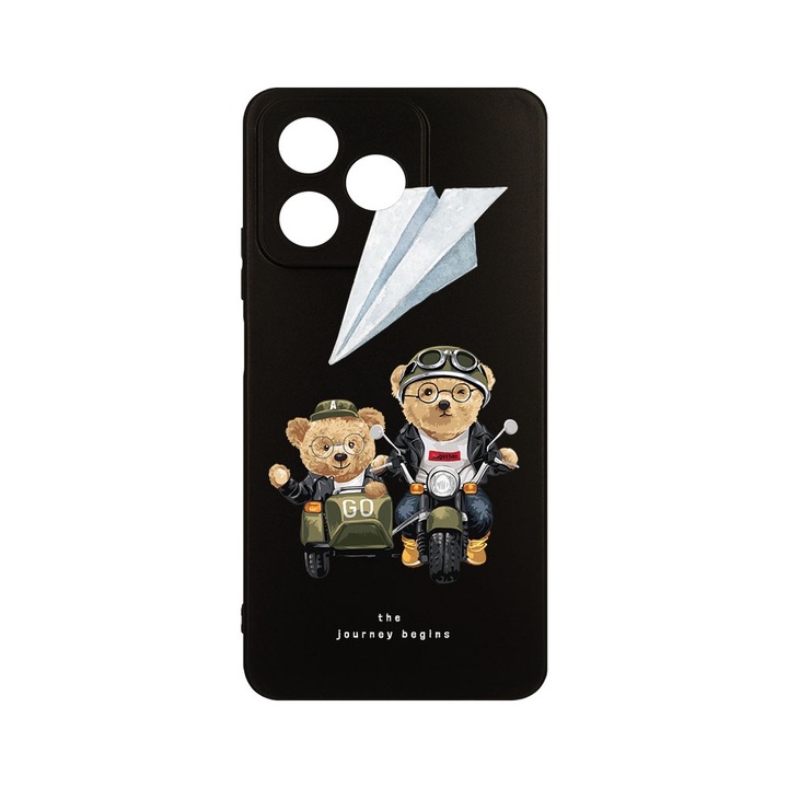 Husa BestCase® Slim Silicon 0.8MM, Съвместим с Realme Note 50, Teddy On The Road, Защита на камерата, Устойчив на износване, c-B 932