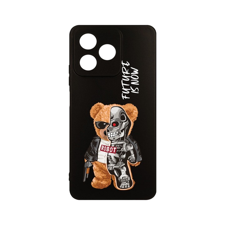 Husa BestCase® Slim SIlicon 0.8MM, съвместим с Realme Note 50, Half Robot Half Teddy Bear, Защита на камерата, Устойчив на износване, c-B 931