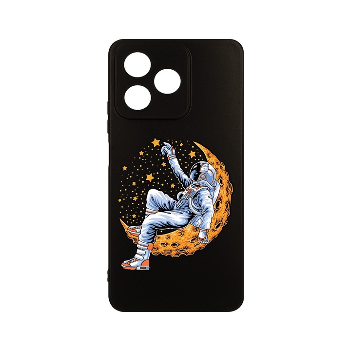 Husa BestCase® Slim SIlicon 0.8MM, съвместим с Realme Note 50, Astronaut On Moon, Защита на камерата, Устойчив на износване, c-B 1001