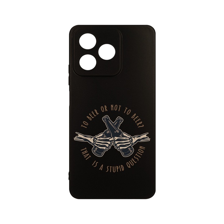 Husa BestCase® Slim SIlicon 0.8MM, съвместим с Realme Note 50, To Beer Or Not To Beer, Защита на камерата, Устойчив на износване, c-B 1025