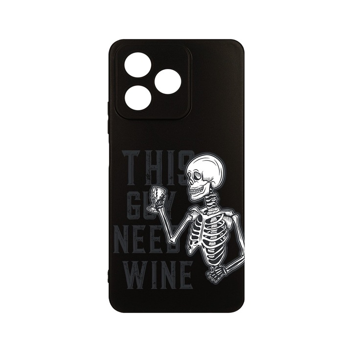 Husa BestCase® Slim SIlicon 0.8MM, съвместим с Realme Note 50, Този човек се нуждае от вино, Защита на камерата, Устойчив на износване, c-B 1026