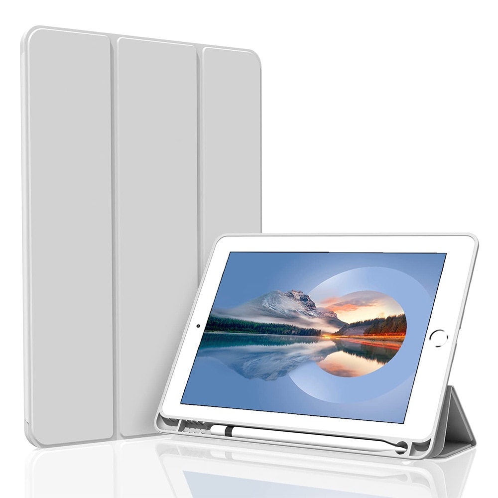 Husa tableta, Compatibila Apple iPad 10.9 inch 2022, REDKID®, Husa suport pentru creion, Grey Beige