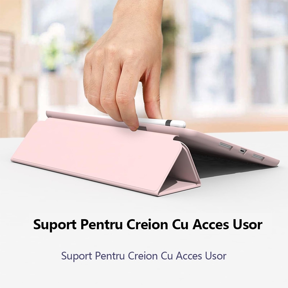Husa tableta de protectie, Compatibila Apple iPad 10.9 inch 2022, Husa suport pentru creion, REDKID®, Roz