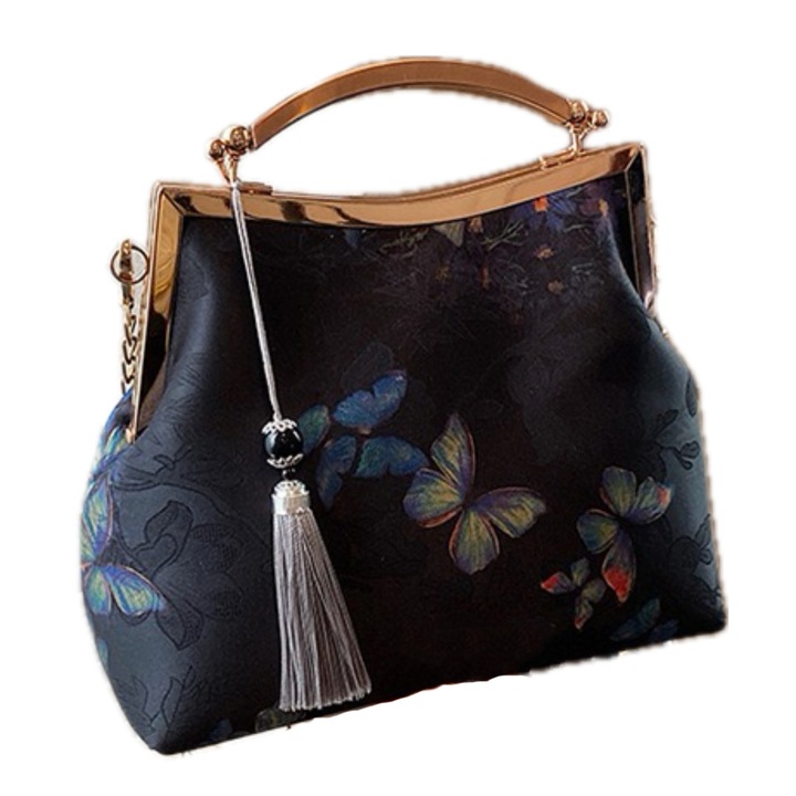 Geanta dama brodata, Model fluture, Stilul chinezesc