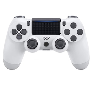 Controler de joc fara fir PS4, Redkid®, Bluetooth, Dual Shock, Gamepad Wireless pentru PC, PS4, Nintendo Switch, alb