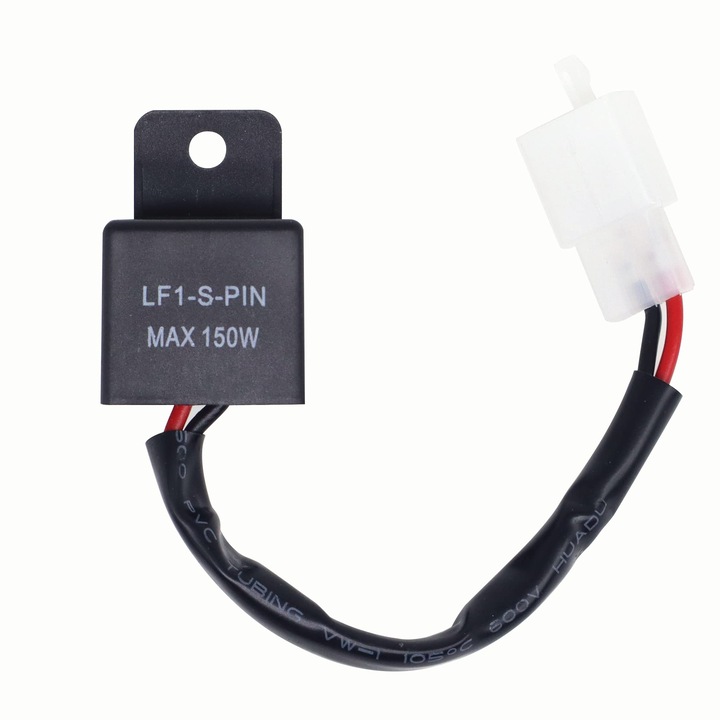 Elektronikus relé LED jelekhez, JENUOS®, Plug & Play, 2 érintkezős, 12V, 150W, vízvédelem, fekete