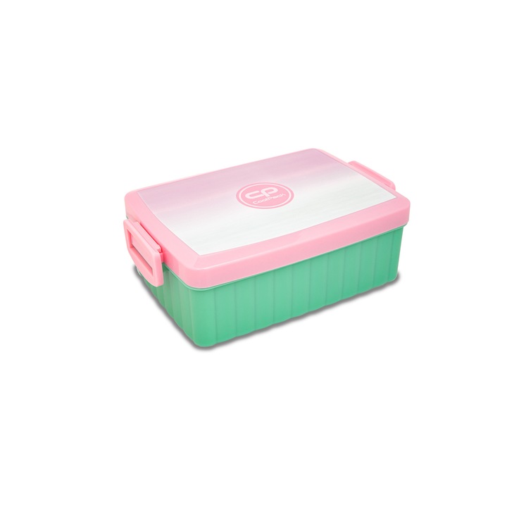 Cutie pentru pranz, CoolPack, Polipropilena, 18 x 13 x 6.5 cm, 765 ml, Verde/Roz