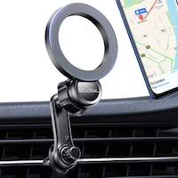 Suport de Masina pentru Telefon, SDLOGAL®, Magnetic Compatibil MagSafe si telefon universal, cu Rotire 360⁰, Prindere grila ventilatie, Negru