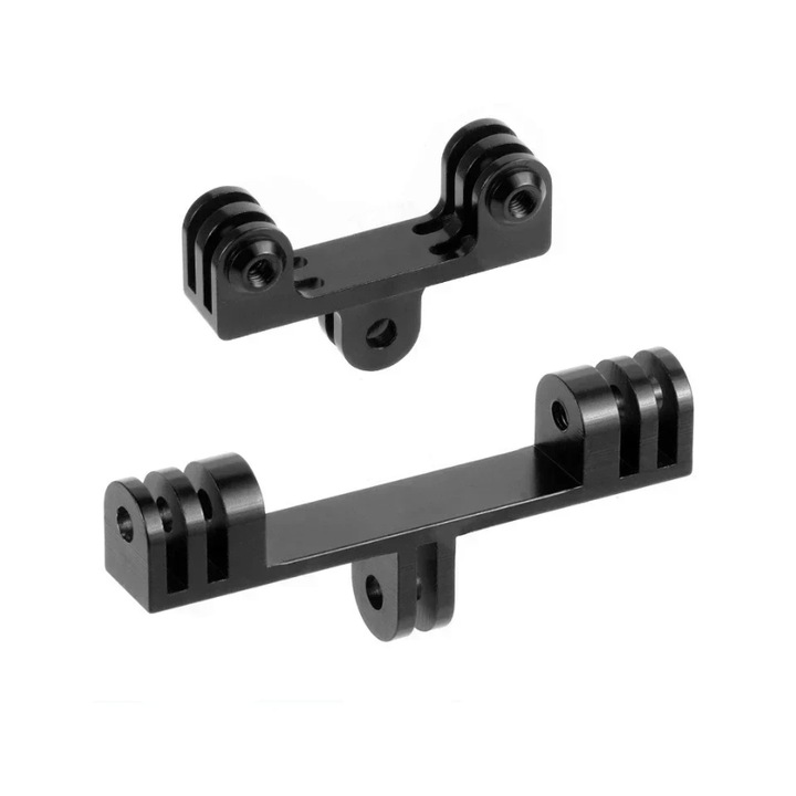 Комплект от 2 опори/адаптери за монтаж на 2 камери/светкавица/микрофон в една и съща посока и в различни посоки, от алуминий, за GoPro Hero 1 2 3 + 4 5 6 7 8 9 10 11 12 Session Mini Max, insta360 One X, SJcam , DJI Action, Universal, Phone