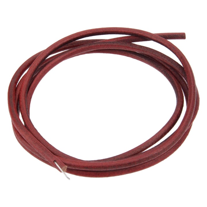 Curea din piele masina de cusut, JENUOS®, lungime 183 cm, diametru 5 mmt, cu carlig, Rosu