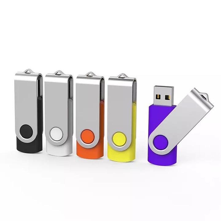 Комплект от 5 USB памети, SINBINTA, 8G, с ключодържател, въртящи се на 360⁰, водоустойчиви, висока скорост, лесни за пренасяне, цинкова сплав, 5,6 x 2 x 1 см, Многоцветен