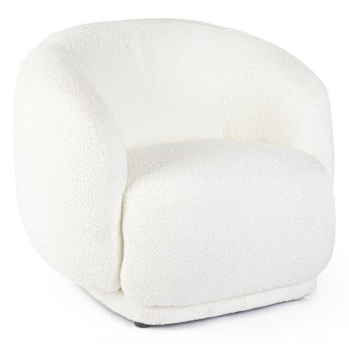 Fotoliu textil alb Tecla 93x87x73 cm