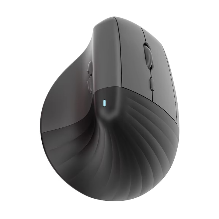 Ергономична вертикална мишка, безжична 2.4G, Bluetooth, акумулаторна, черна, модерен дизайн, първокласно качество