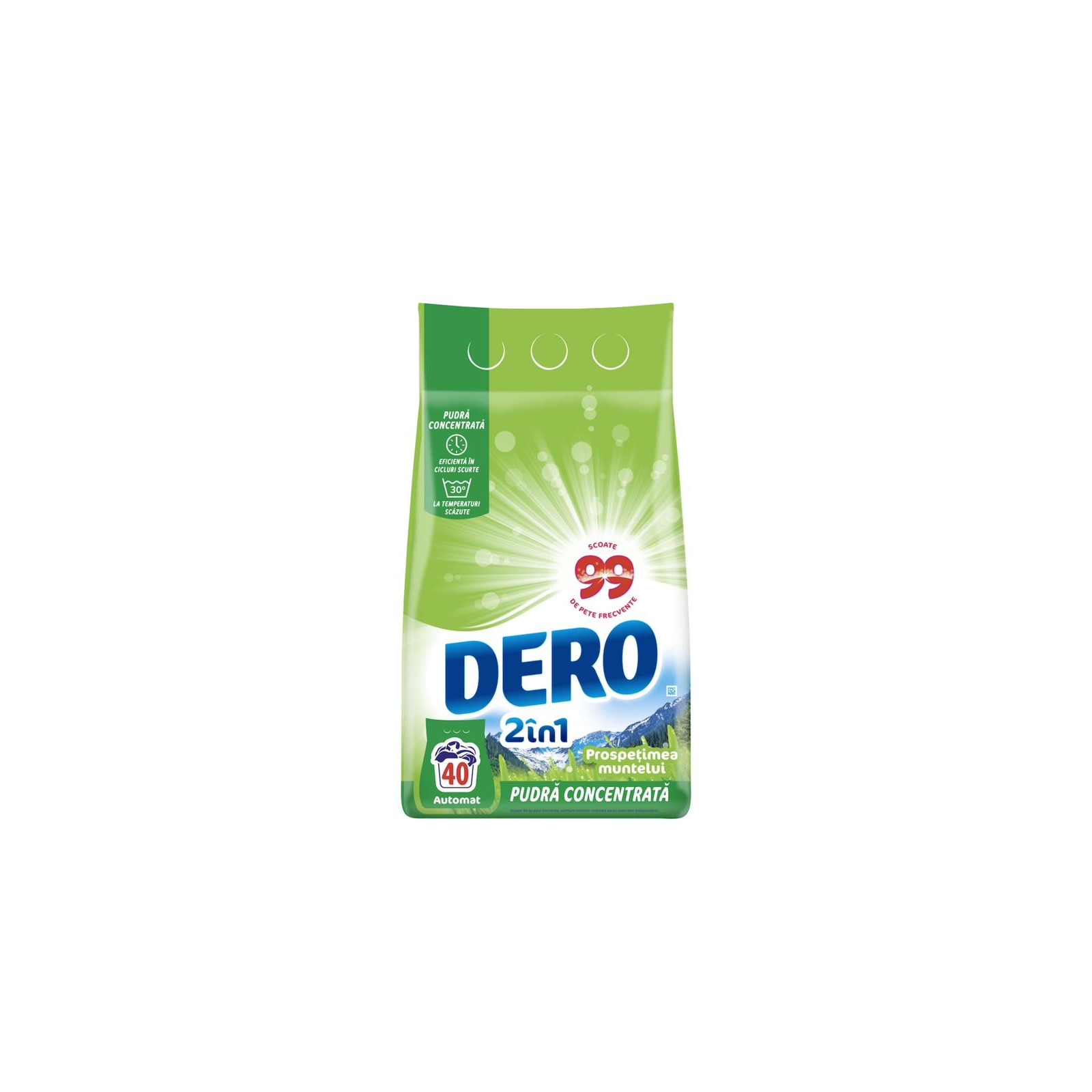 Detergent de rufe pudra Dero, Prospetimea Muntelui, 3kg, 40 spalari ...