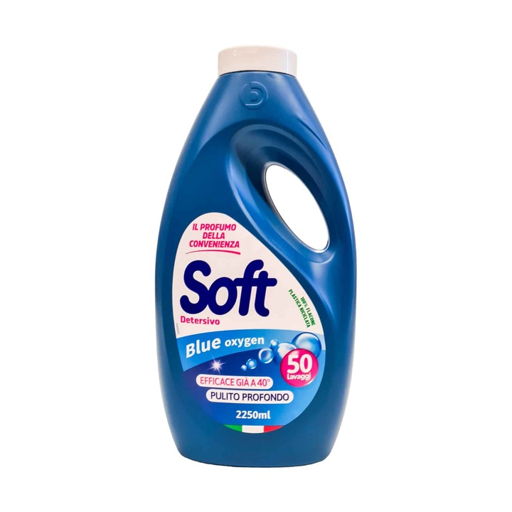 Detergent lichid Soft Blue Oxygen 2250 ml, 50 de spalari