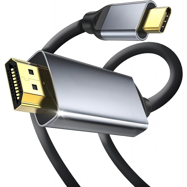 Кабел USBC HDMI, 4K 60Hz, 1.8m, USB 3.1 Type C Thunderbolt 3 към HDMI, сив